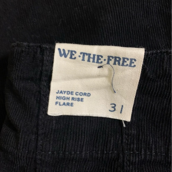 NWOT We The Free Size 31 Jayde Black High Rise Corduroy Flare Leg Jeans - Picture 9 of 11